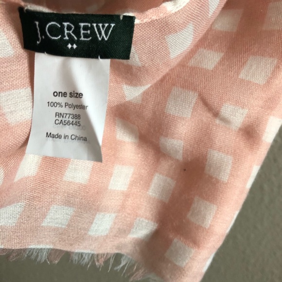 J Crew Blush and White Checkered Scarf - Picture 2 of 2